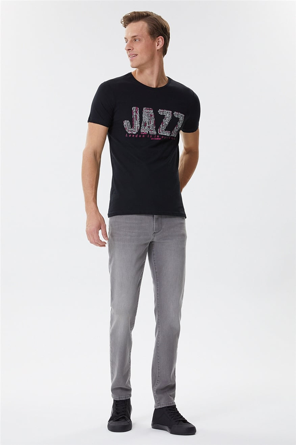 Jazz Erkek O Yaka T-Shirt Siyah