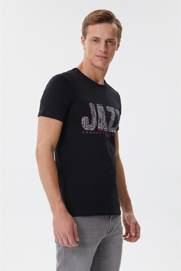Jazz Erkek O Yaka T-Shirt Siyah