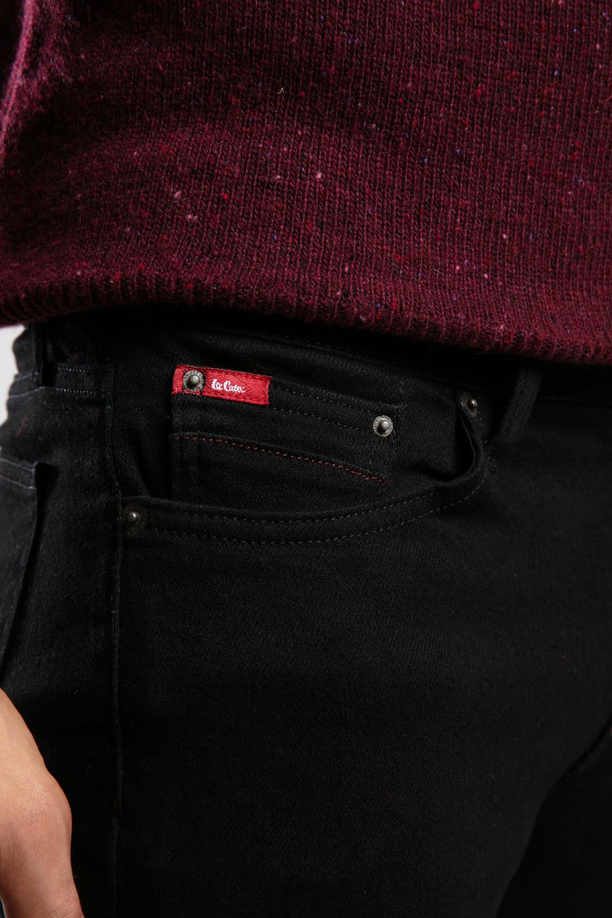 Jeff Orta Bel Dar Kesim Çok Dar Paça Siyah Erkek Jean Pantolon