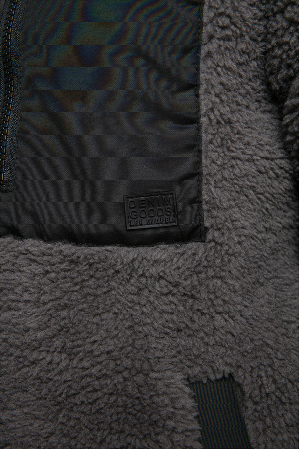 Jose Erkek Dik Yaka Peluş Mont Gri