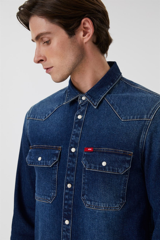 KENN OVERSİZE ERKEK JEAN GÖMLEK