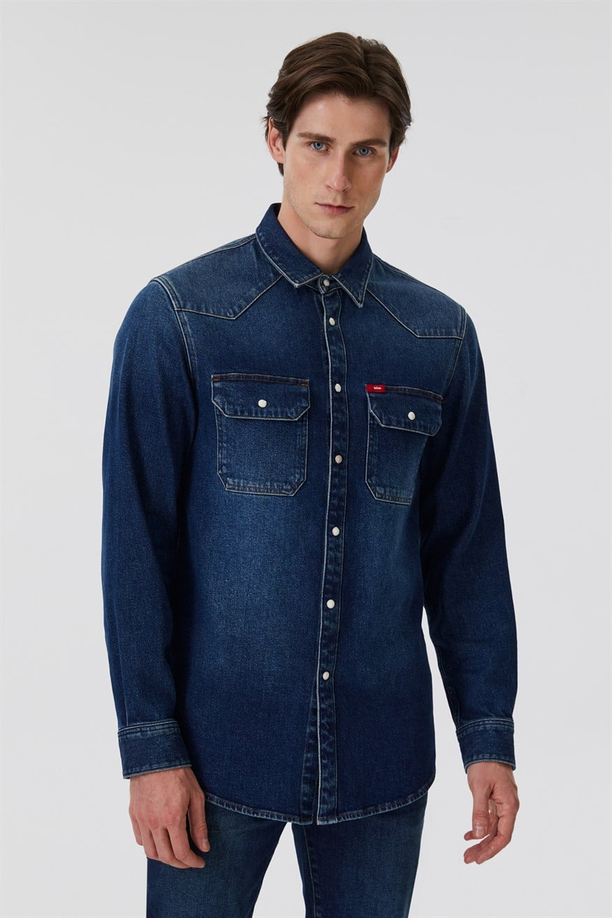 KENN OVERSİZE ERKEK JEAN GÖMLEK