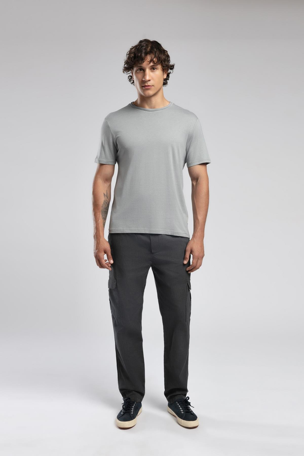 Ketgo Orta Bel Düz Kesim Düz Paça %100 Pamuk İndigo Erkek Pantolon