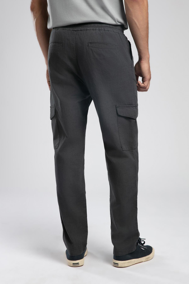 Ketgo Orta Bel Düz Kesim Düz Paça %100 Pamuk İndigo Erkek Pantolon