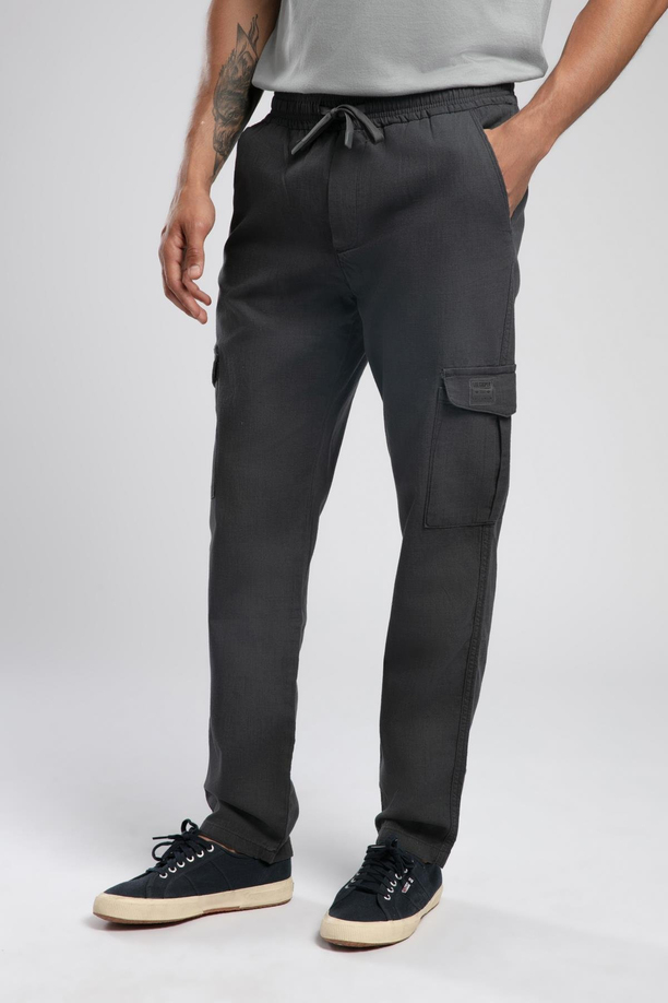 Ketgo Orta Bel Düz Kesim Düz Paça %100 Pamuk İndigo Erkek Pantolon