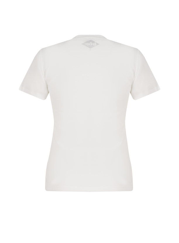 Leoni Kadın Bisiklet Yaka T-Shirt Off White