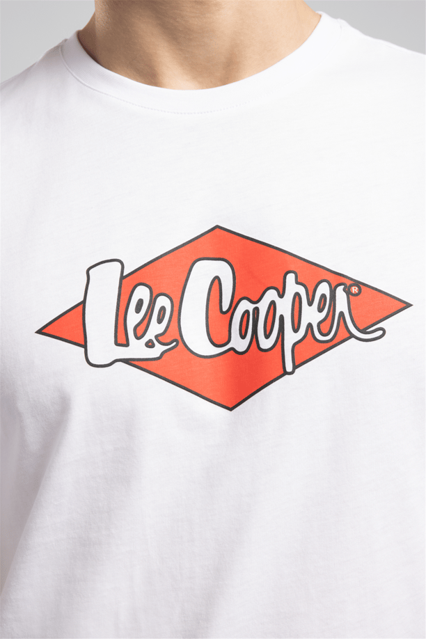 Logons Erkek Baskılı %100 Pamuk Beyaz T-Shirt
