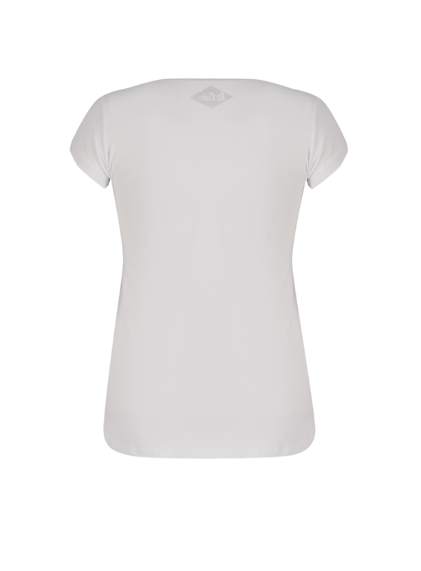 London Kadın Bisiklet Yaka T-Shirt Beyaz