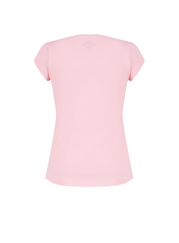 London Kadın Bisiklet Yaka T-Shirt Pembe