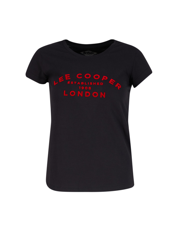 London Kadın Bisiklet Yaka T-Shirt Siyah