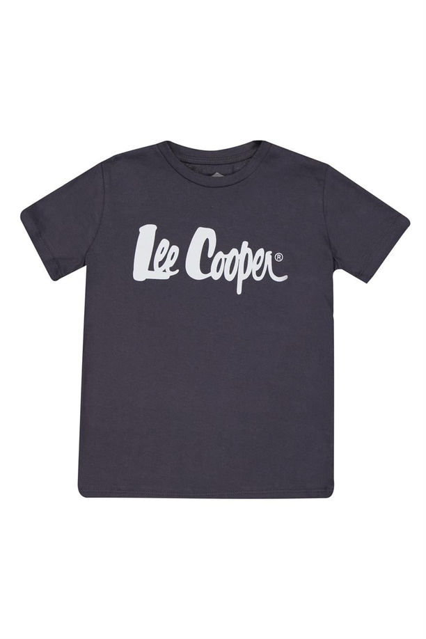 London Logo 1 Erkek Çocuk Bisiklet Yaka T-Shirt Füme