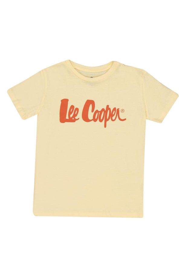 London Logo 1 Erkek Çocuk Bisiklet Yaka T-Shirt Açık Sarı