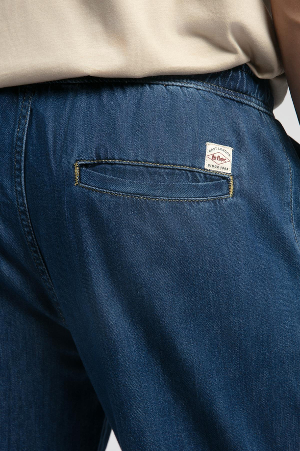 Loose Orta Bel Düz Kesim Düz Paça Mavi Erkek Jean Pantolon