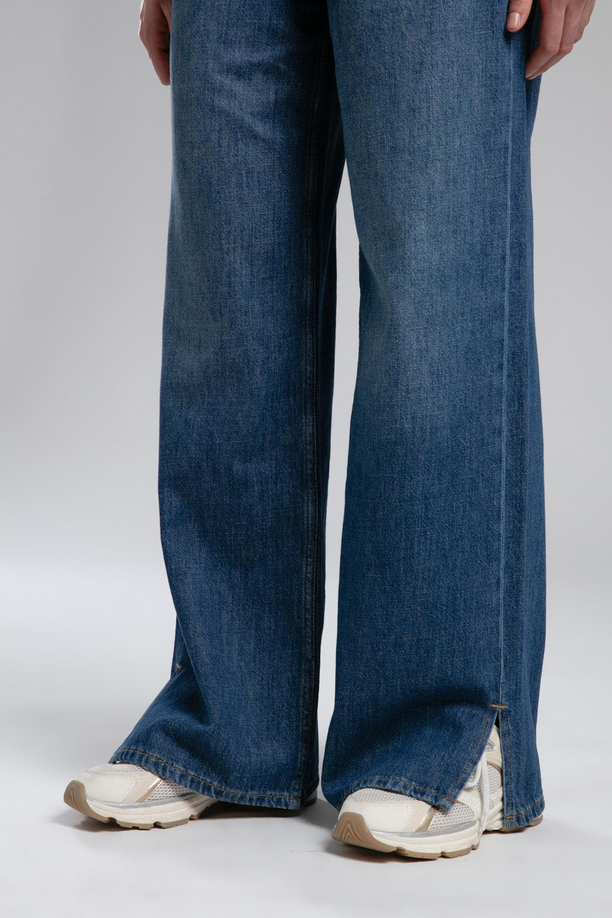 Maldiv Yüksek Bel Geniş Paça Kesim Geniş Paça Mavi Kadın Jean Pantolon