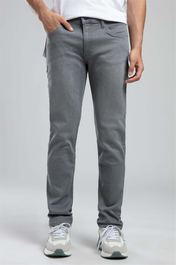 Marco Normal Bel Dar Kesim Düz Paça Gri Erkek Jean Pantolon