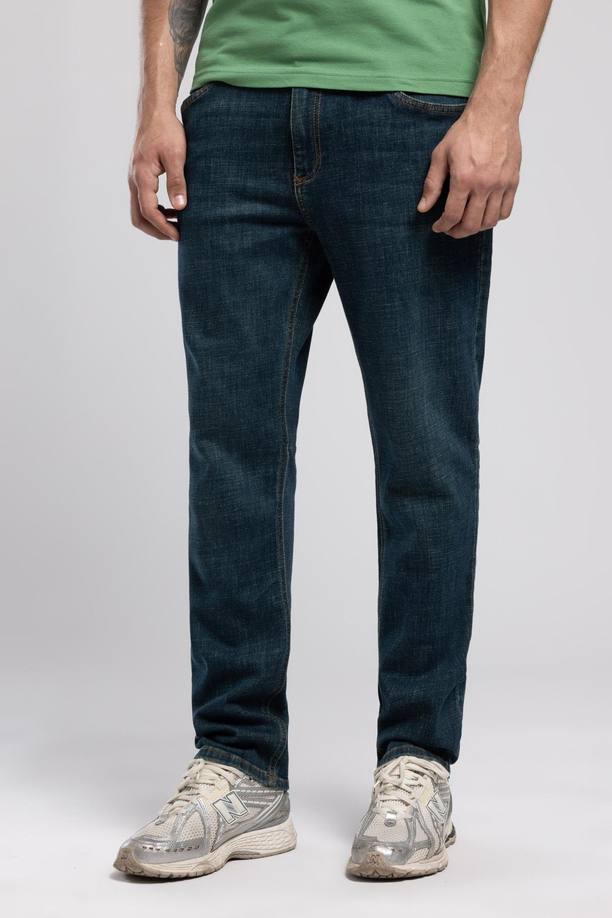 Marco Normal Bel Dar Kesim Düz Paça Yeşil Erkek Jean Pantolon