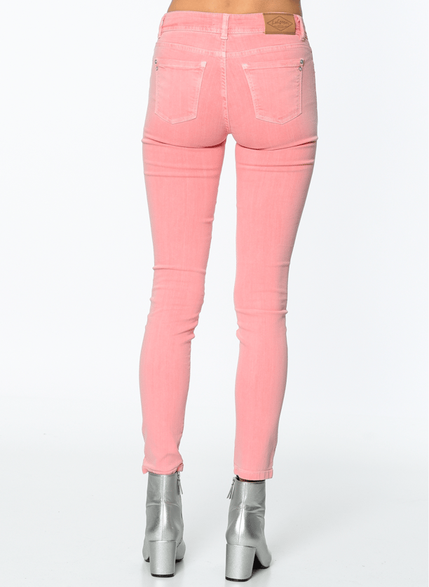 Mayra Orta Bel Dar Kesim Çok Dar Paça Mercan Kadın Pantolon