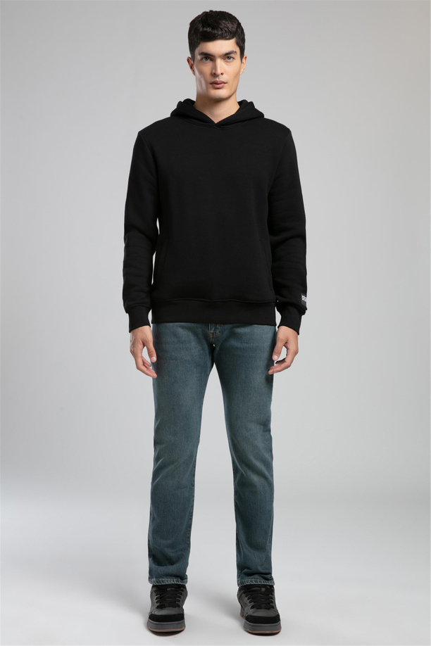 Nathan Erkek Kapüşonlu Sweatshirt Siyah