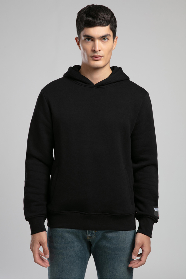 Nathan Erkek Kapüşonlu Sweatshirt Siyah