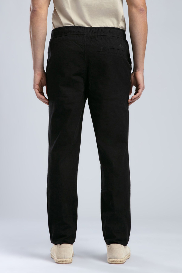 New Erkek Regular Straight Fit Pantolon Siyah