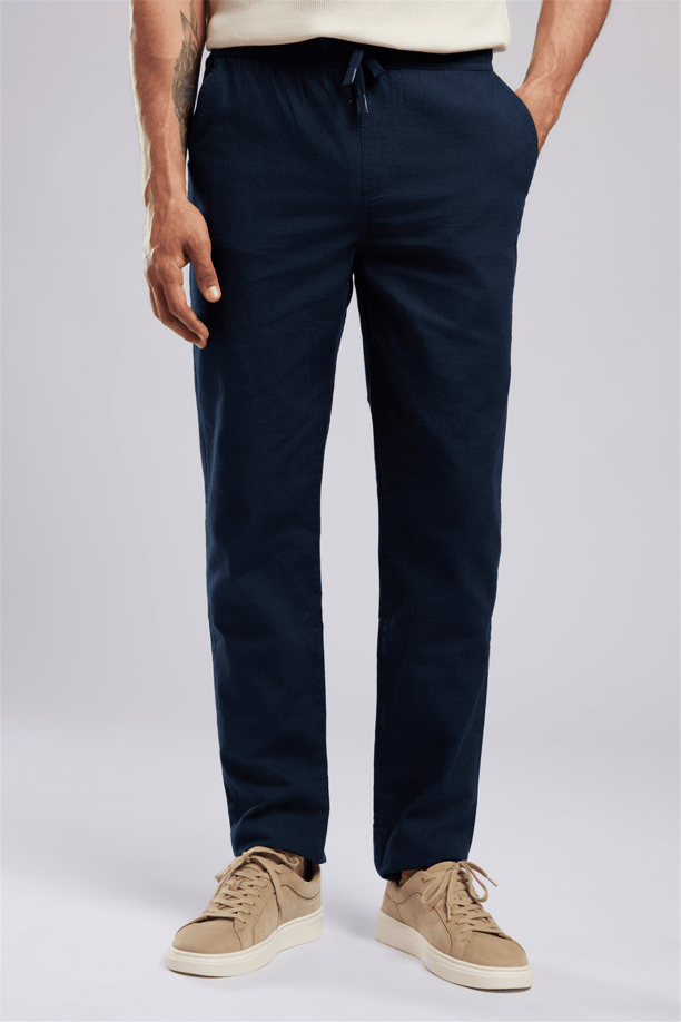 New Erkek Regular Straight Fit Pantolon Mavi