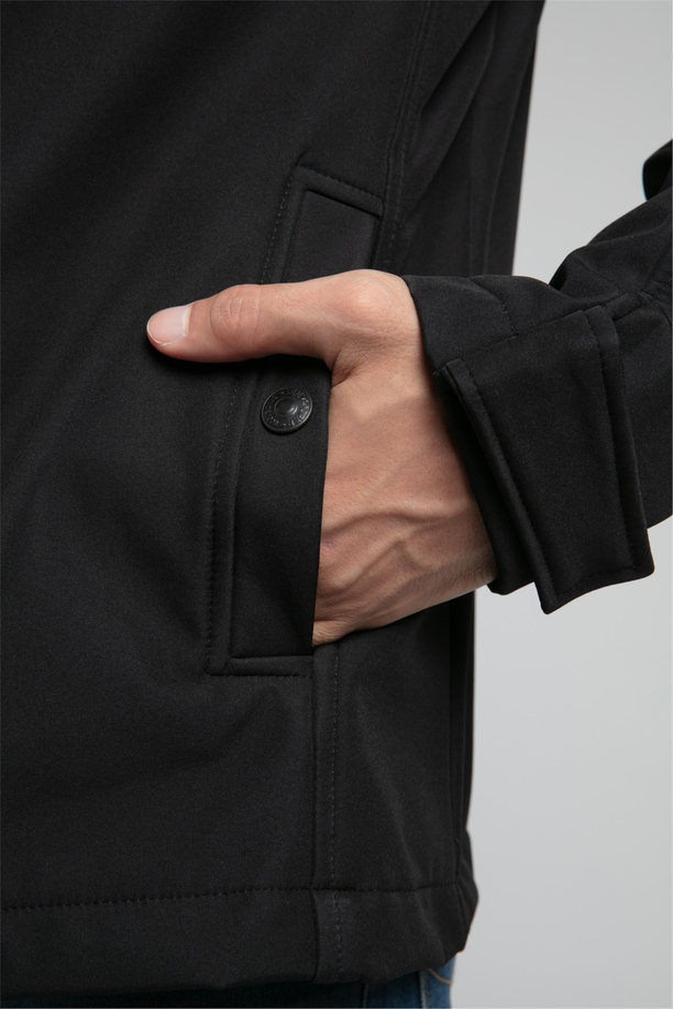 New Neron Erkek Kapüşonlu Mont Siyah