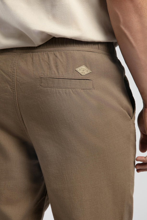 New Orta Bel Düz Kesim Düz Paça %100 Pamuk Camel Erkek Pantolon