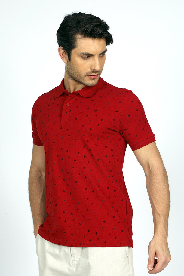 Newandy Erkek Polo Yaka T-Shırt K.Kırmızı