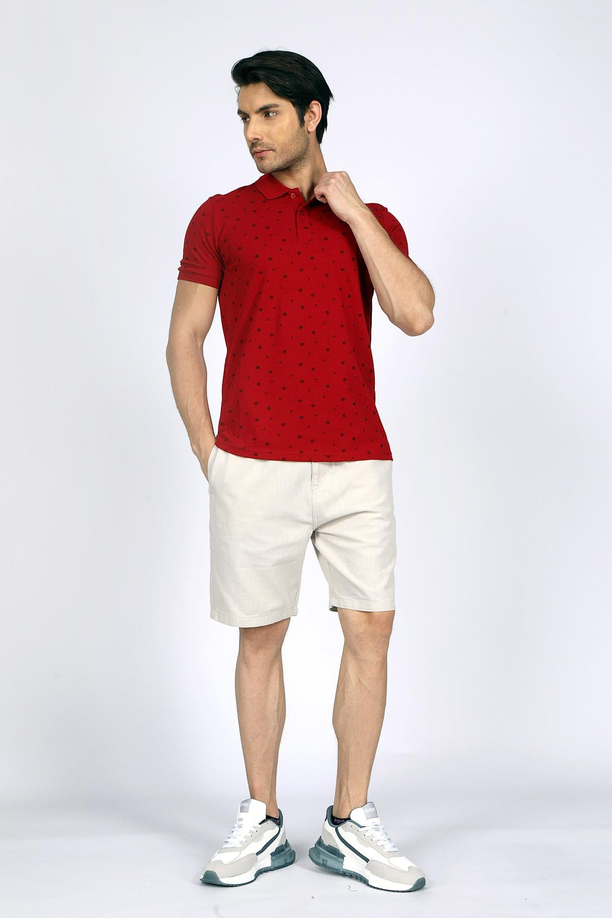 Newandy Erkek Polo Yaka T-Shırt K.Kırmızı