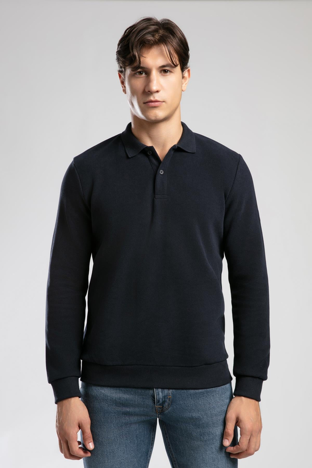 NEWBLEND ERKEK POLO YAKA SWEATSHIRT
