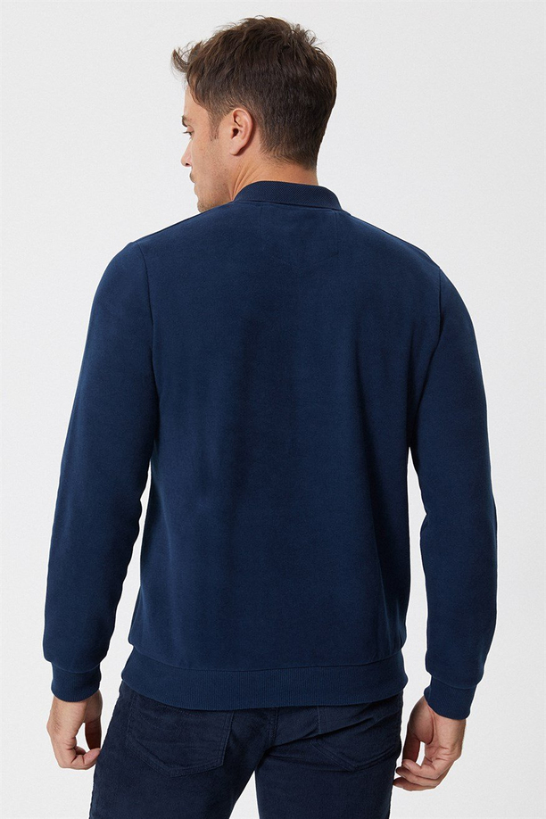 Newblend Erkek Polo Yaka Sweatshirt A.Lacivert