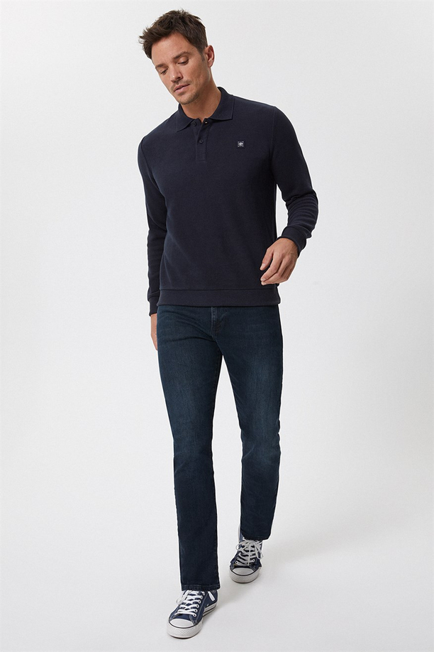 Newblend Erkek Polo Yaka Sweatshirt K.Kahve