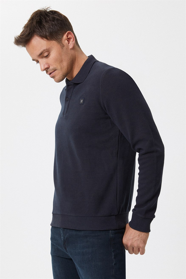 Newblend Erkek Polo Yaka Sweatshirt K.Kahve