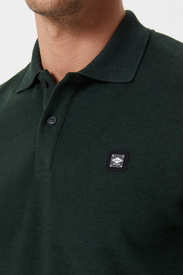 Newblend Erkek Polo Yaka Sweatshirt Yeşil