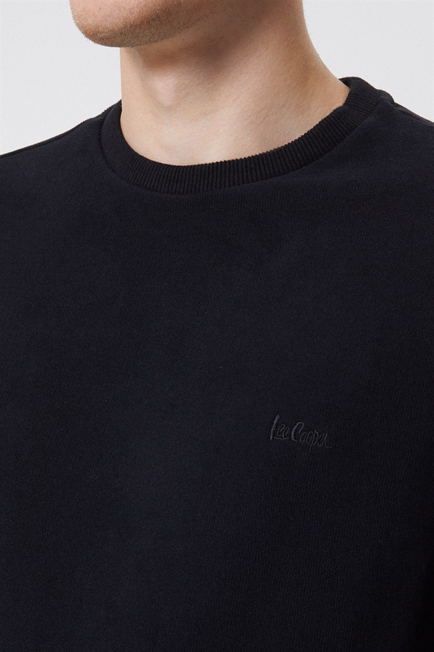 Newdwade Erkek O Yaka Sweatshirt Siyah