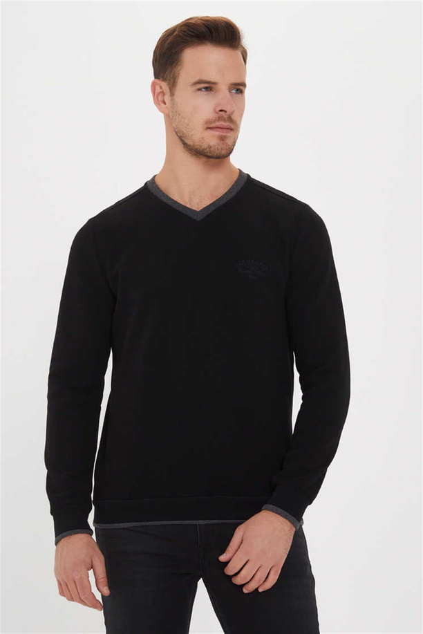 NEWDWADE ERKEK V YAKA SWEATSHIRT