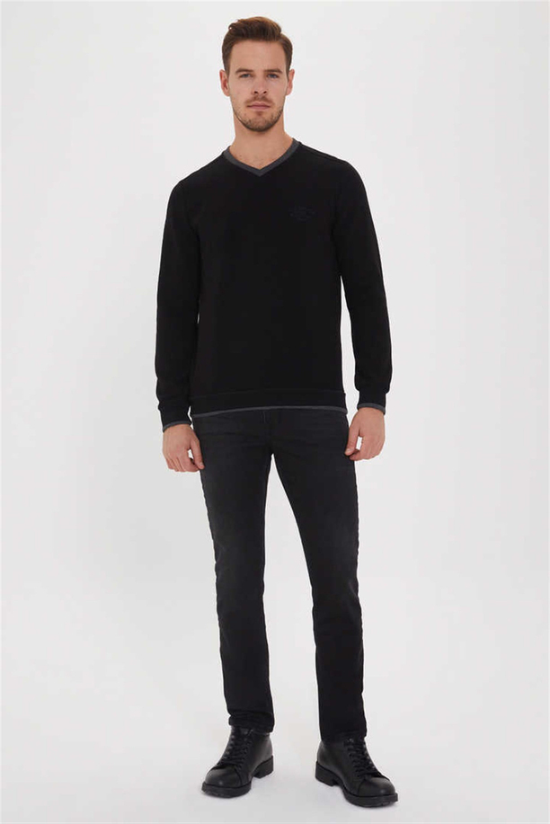 NEWDWADE ERKEK V YAKA SWEATSHIRT
