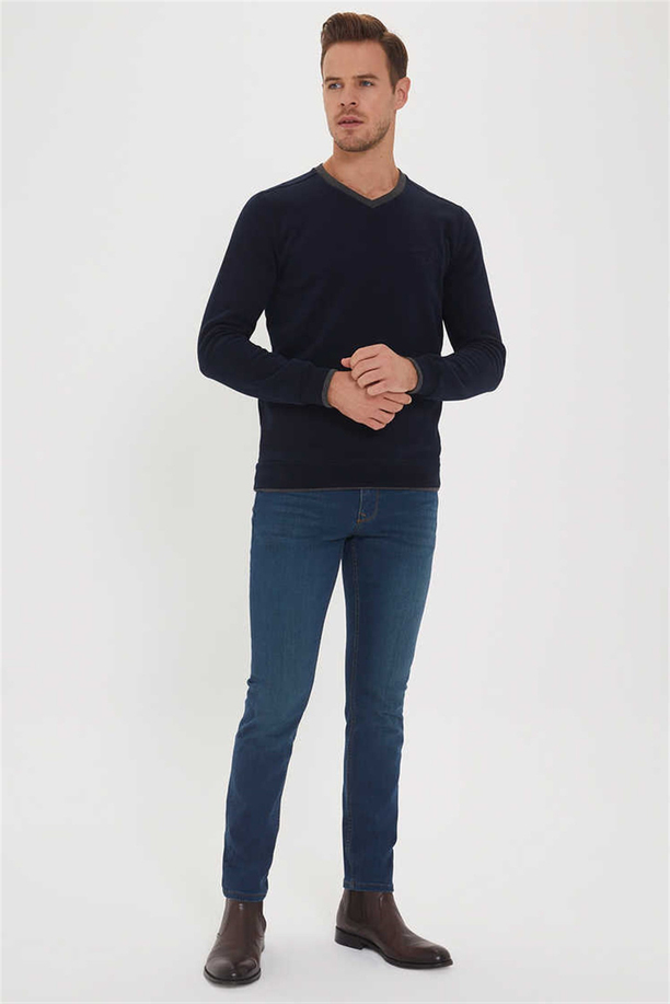 NEWDWADE ERKEK V YAKA SWEATSHIRT