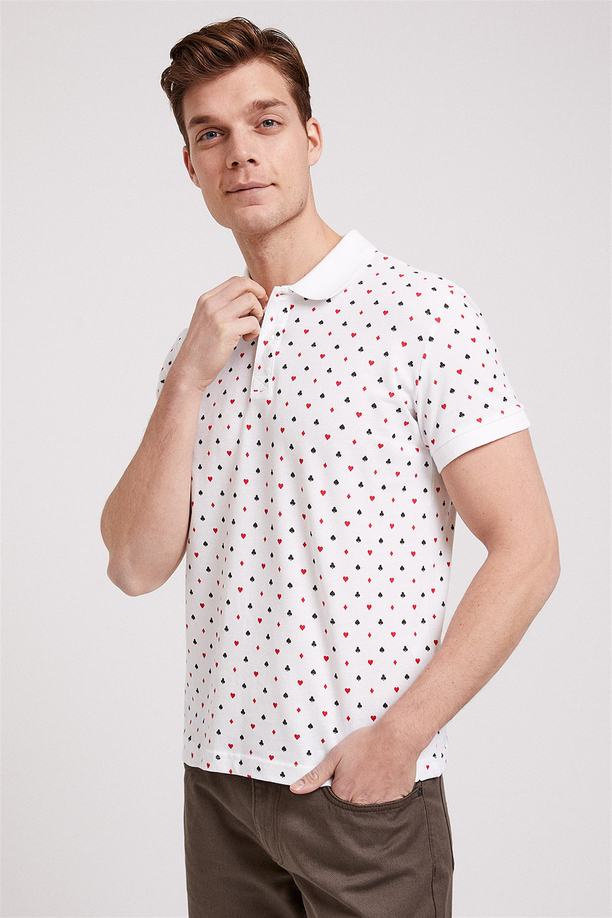 PAPER ERKEK BASKILI PİKE POLO YAKA T-SHIRT