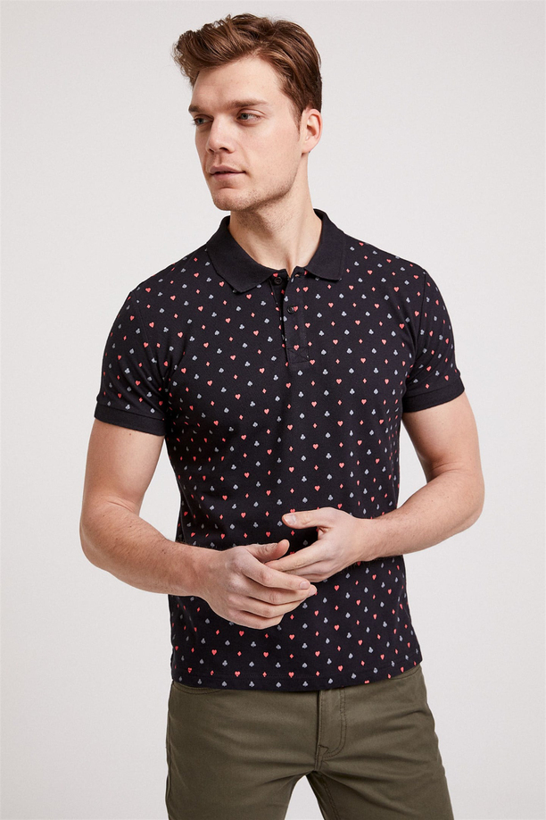 PAPER ERKEK BASKILI PİKE POLO YAKA T-SHIRT
