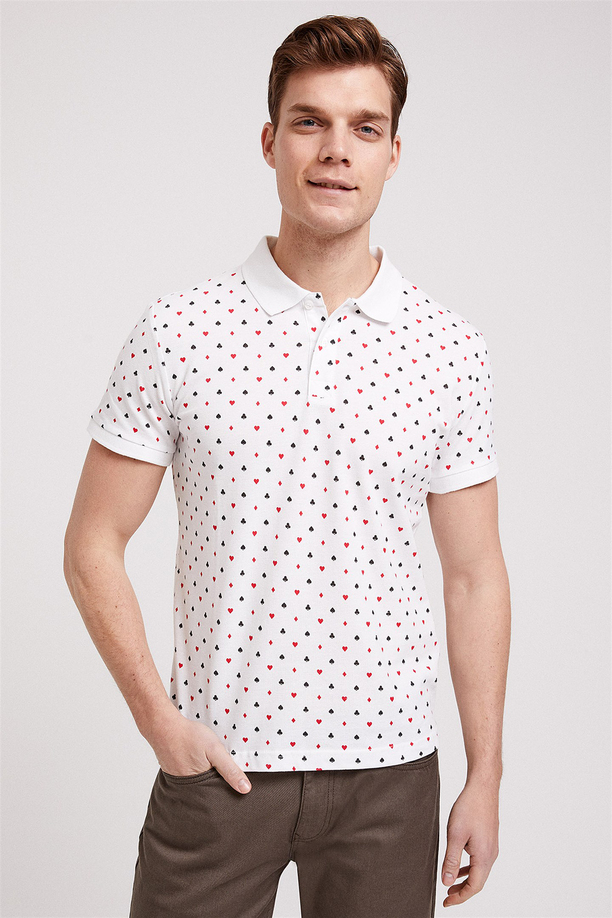 PAPER ERKEK BASKILI PİKE POLO YAKA T-SHIRT