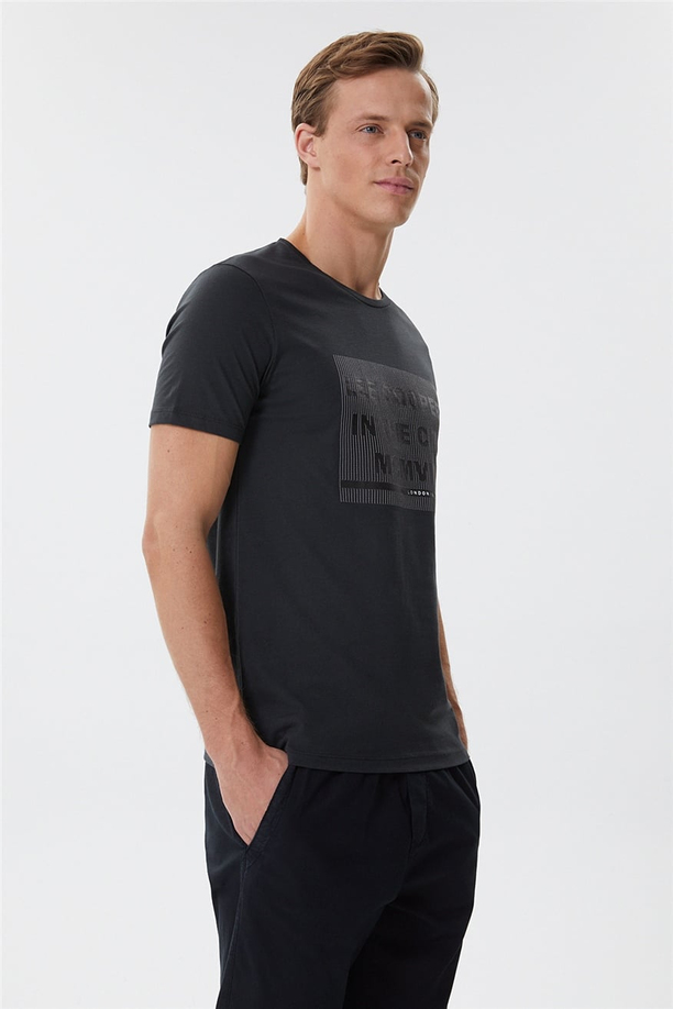 Patrice Erkek O Yaka T-Shirt Antrasit