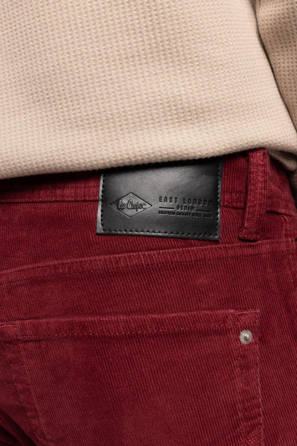 Pierce Normal Bel Dar Kesim Düz Paça Erkek Pantolon Bordo