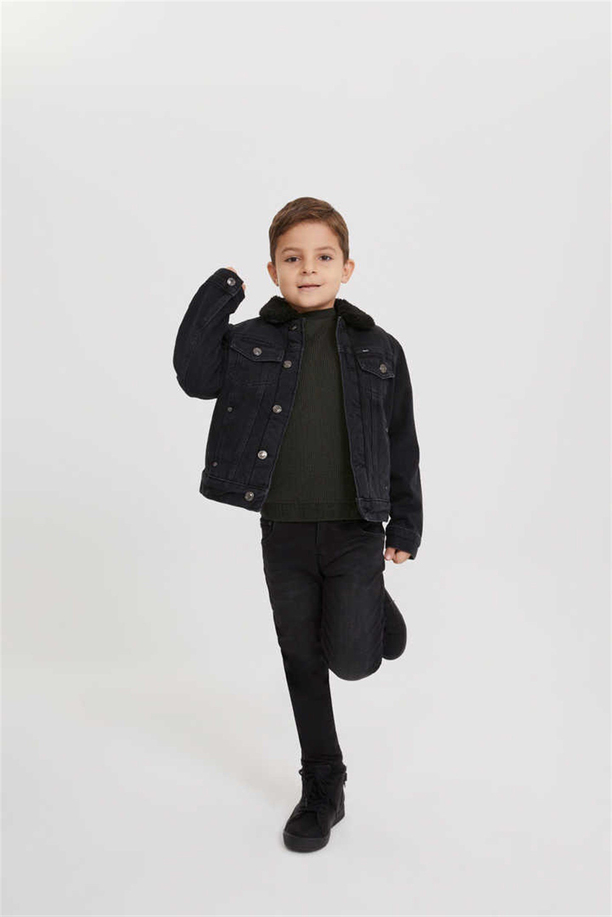 PUEBLA 10 ERKEK ÇOCUK JEAN KÜRKLÜ CEKET