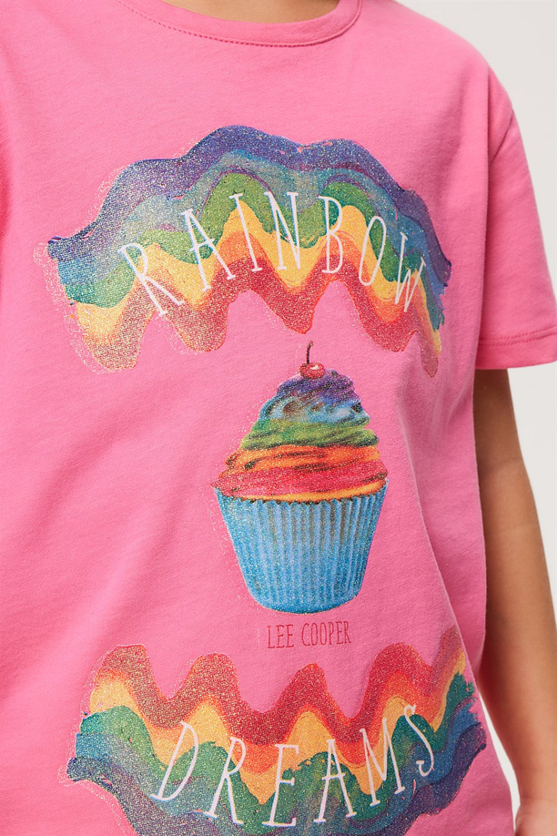 Raınbow Kız Çocuk O Yaka T-Shırt K.Pembe