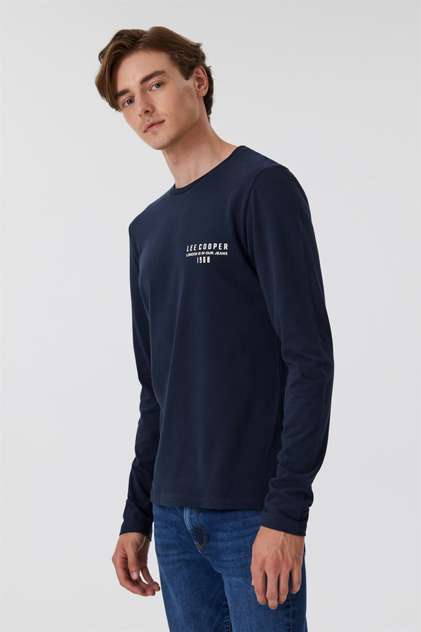 Renzo Erkek O Yaka Uzun Kol T-Shirt Lacivert