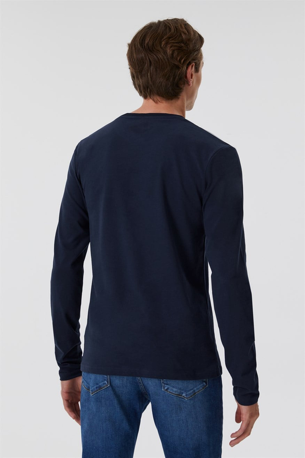 Renzo Erkek O Yaka Uzun Kol T-Shirt Lacivert