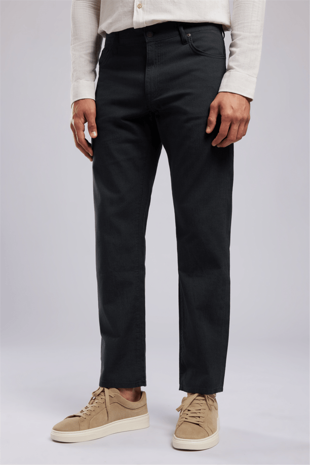 Rıcky Erkek High Rise Straight Fit %100 Pamuk Pantolon Mavi