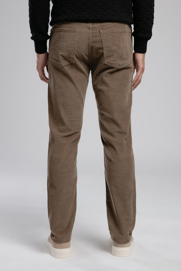 Ricky Yüksek Bel Düz Kesim Düz Paça Bej Erkek Pantolon