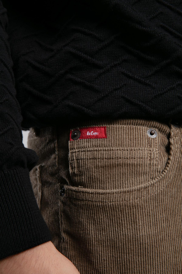 Ricky Yüksek Bel Düz Kesim Düz Paça Bej Erkek Pantolon